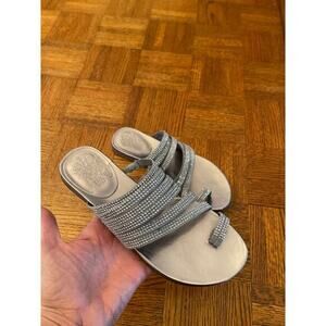 Vince Camuto rhinestone sandals, size 6, silver